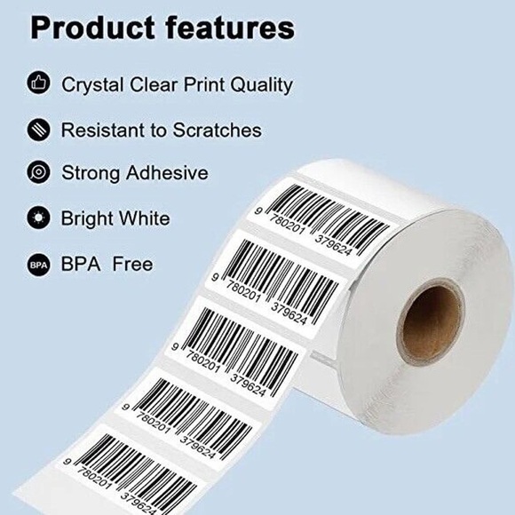 1000/Roll 2.25"x1.25" Direct Thermal Labels SKU Label Zebra Munbyn 1 roll - Picture 2 of 8